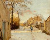 休 博尔顿 休琼斯 : Sisley Alfred A Village Street in Winter